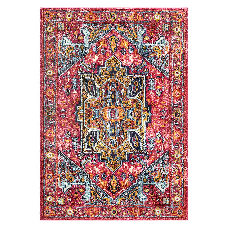 nuLoom Reyna Medallion Area Rug, Pink, 8X11 Ft