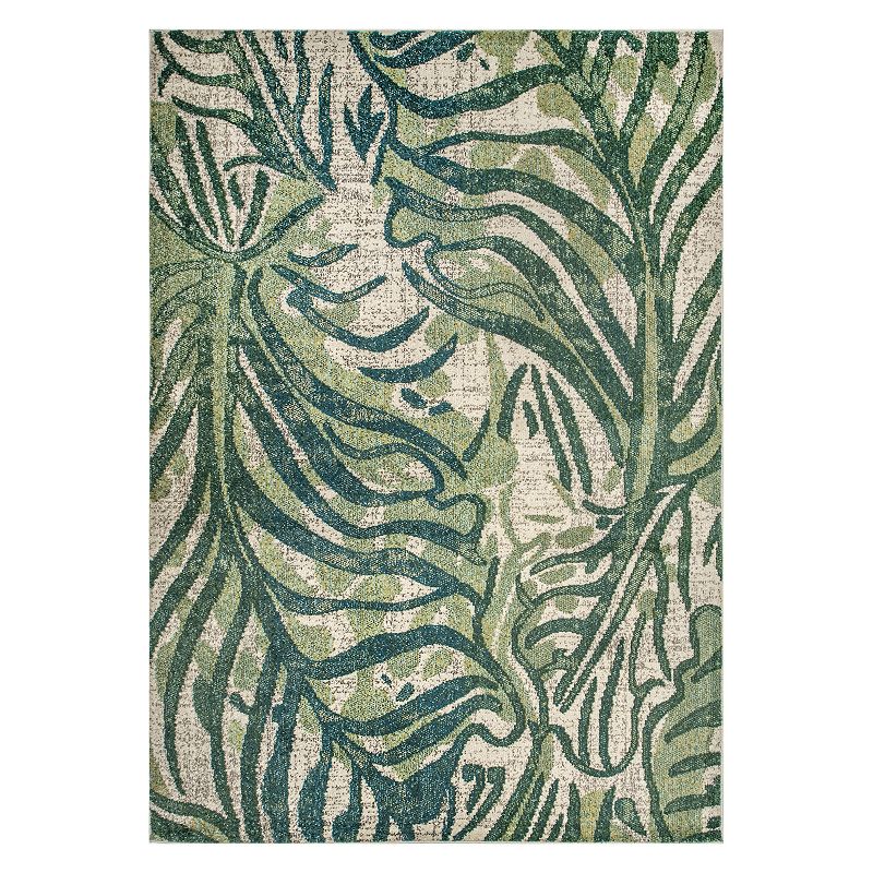 nuLoom Cali Abstract Leaves Area Rug, Green, 10X14 Ft