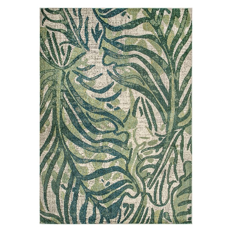 nuLoom Cali Abstract Leaves Area Rug, Green, 8X11 Ft