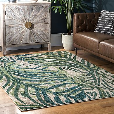 nuLoom Cali Abstract Leaves Area Rug