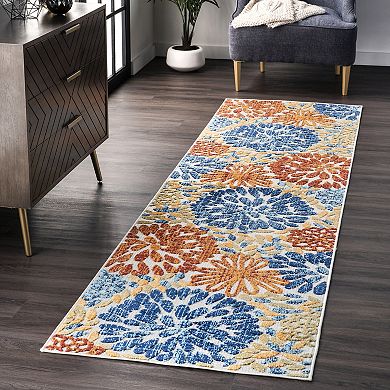 nuLoom Monique Floral Indoor/Outdoor Cut & Loop Area Rug