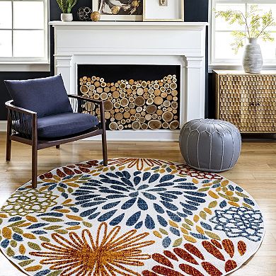 nuLoom Monique Floral Indoor/Outdoor Cut & Loop Area Rug