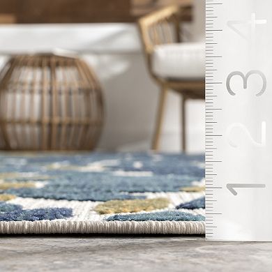 nuLoom Monique Floral Indoor/Outdoor Cut & Loop Area Rug
