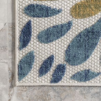 nuLoom Monique Floral Indoor/Outdoor Cut & Loop Area Rug