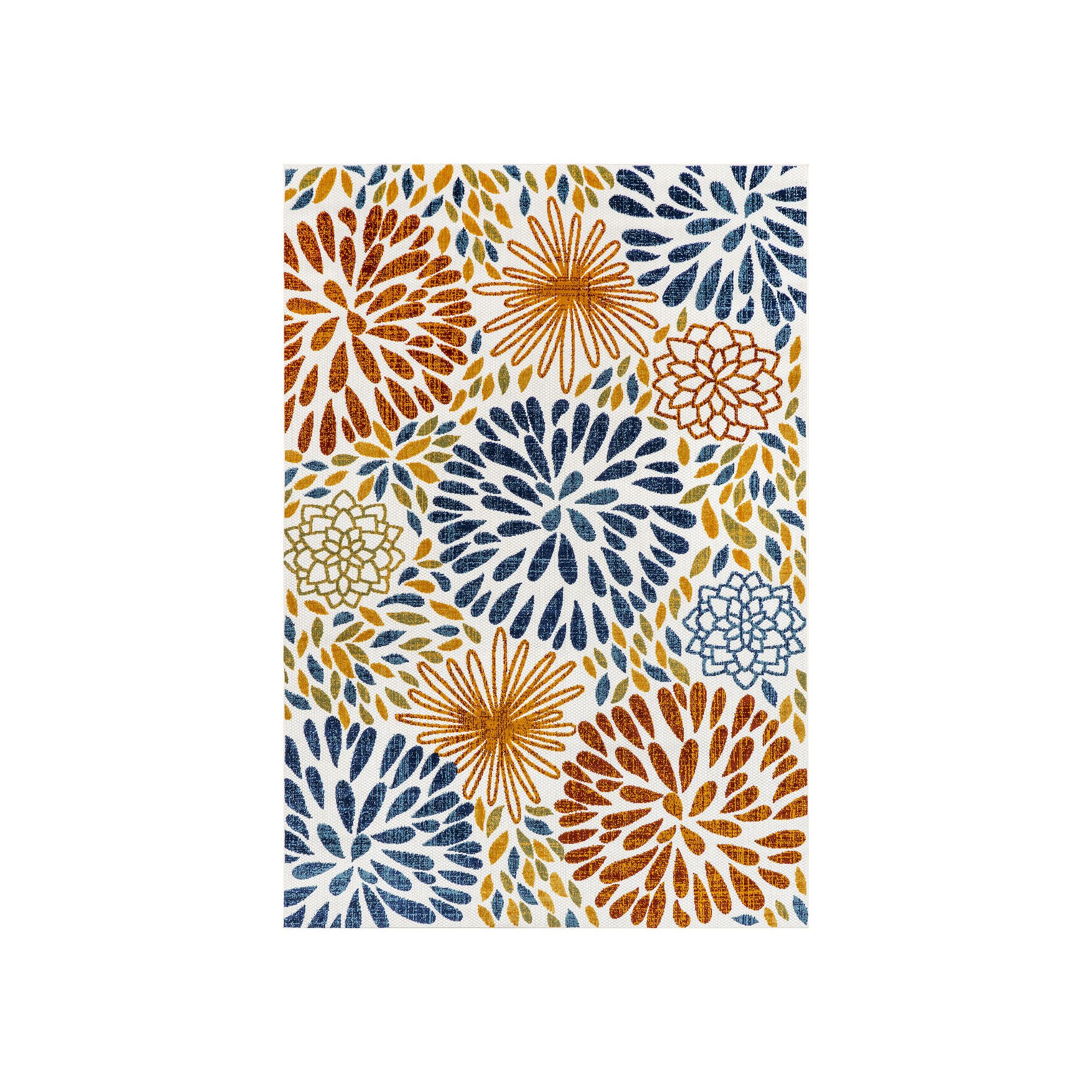 nuLoom Monique Floral Indoor/Outdoor Cut & Loop Area Rug, Blue