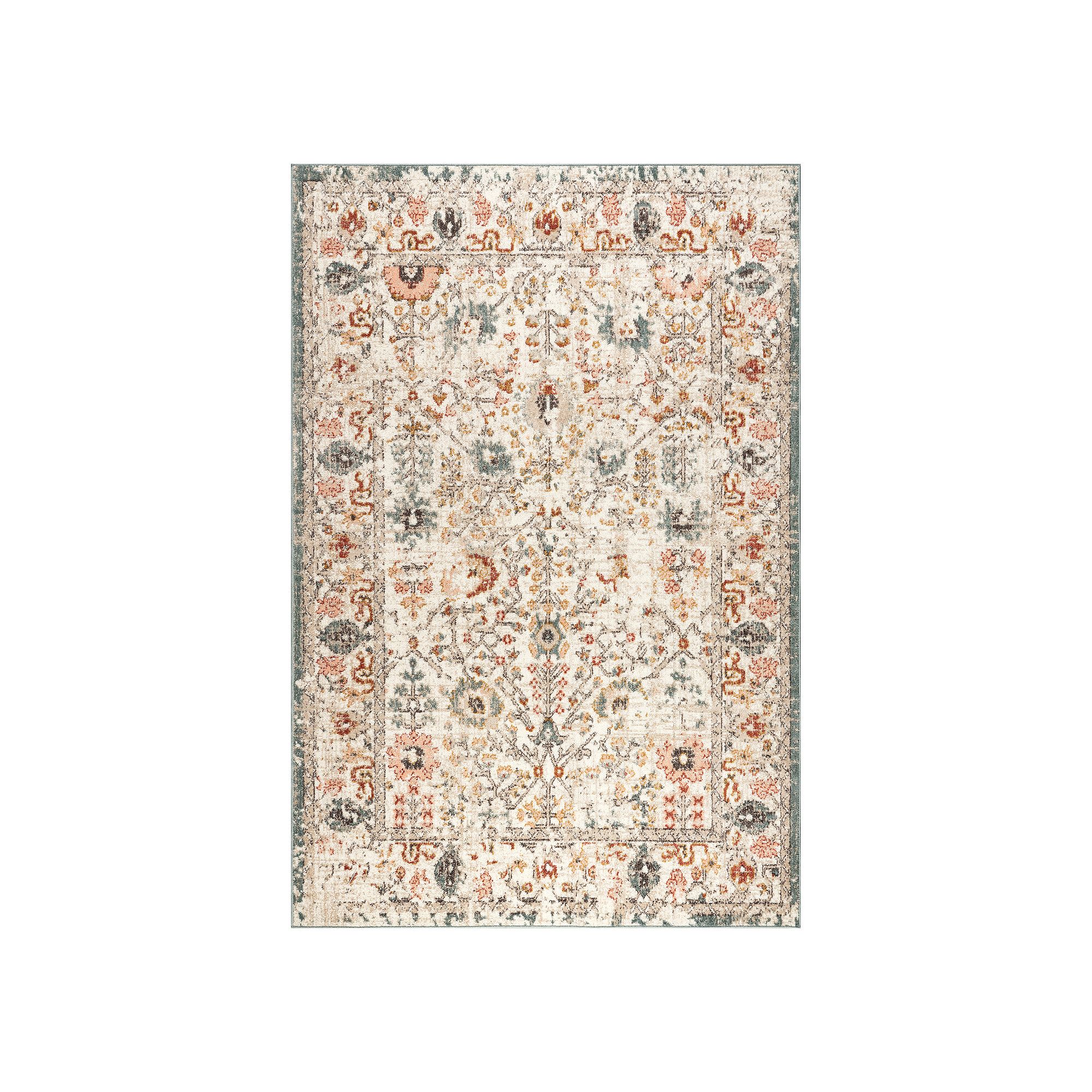 nuLoom Lenore Vintage Floral Area Rug, Beige