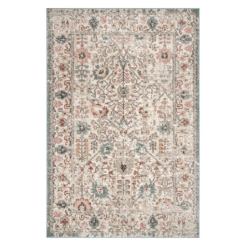 nuLoom Lenore Vintage Floral Area Rug, Beig/Green, 9X12 Ft