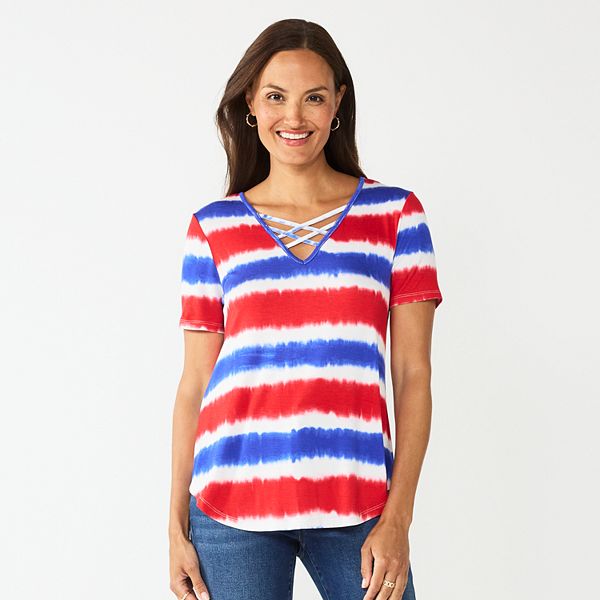 Women's Celebrate Together™ Americana Lattice V-Neck Tee