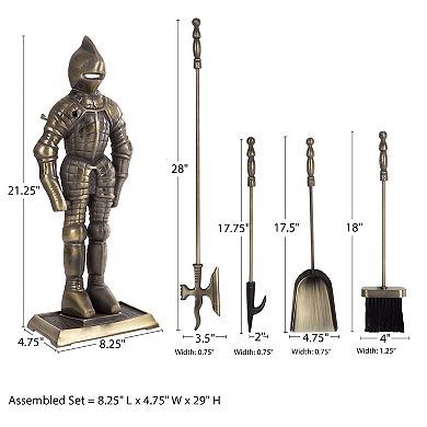 Lavish Home Medieval Knight Fireplace Tool 3-piece Set