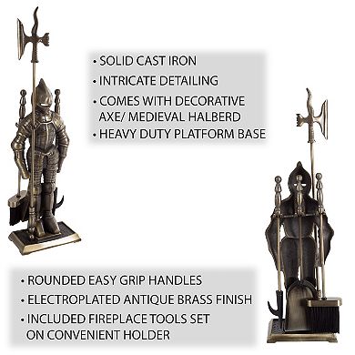 Lavish Home Medieval Knight Fireplace Tool 3-piece Set
