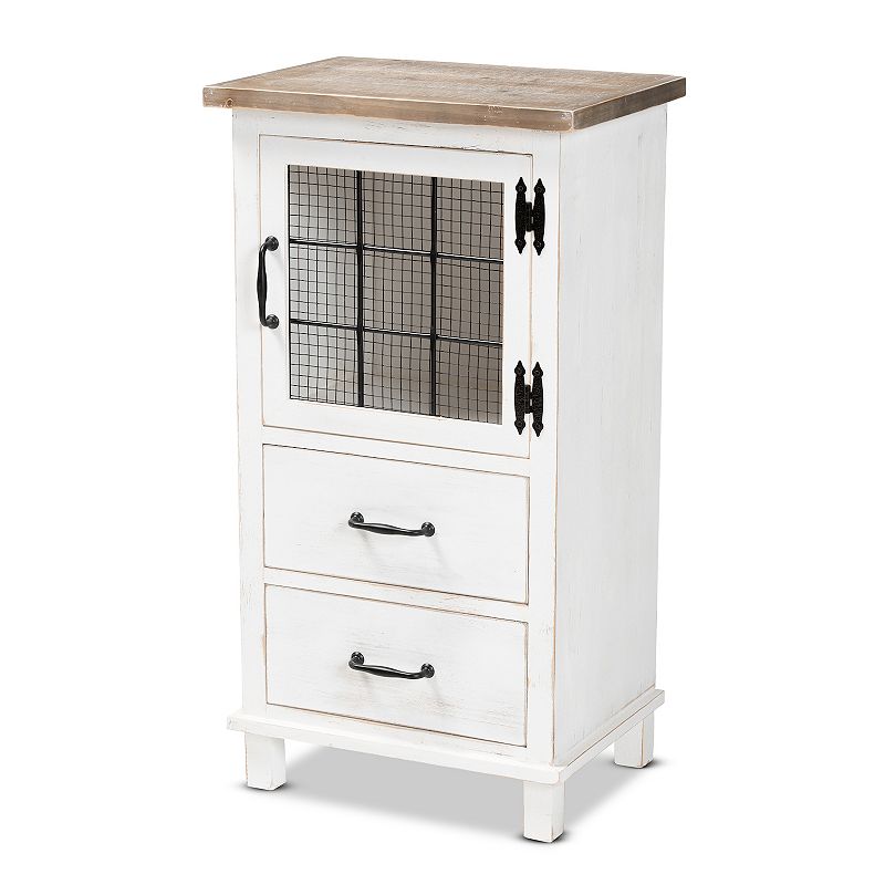 Baxton Studio Faron 2-drawer Storage Cabinet, White
