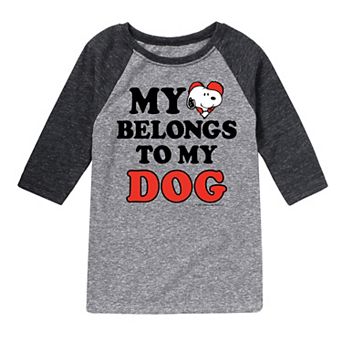 Boys 8-20 Peanuts Belongs To Dog Raglan Tee