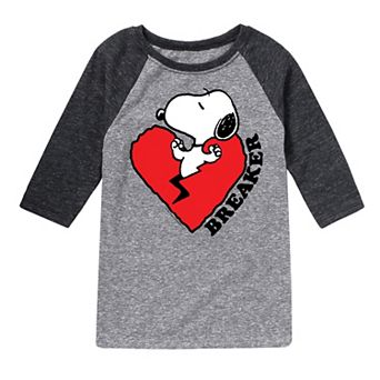 Boys 8-20 Peanuts Heart Breaker Raglan Tee