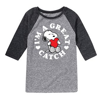 Boys 8-20 Peanuts Great Catch Raglan Tee