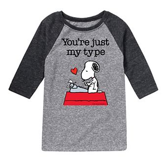 Boys 8-20 Peanuts Just My Type Raglan Tee