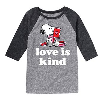 Boys 8-20 Peanuts Love Is Kind Raglan Tee