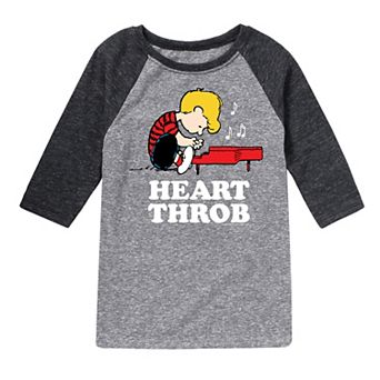 Boys 8-20 Peanuts Heartthrob Piano Raglan Tee
