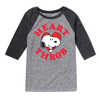 Boys 8-20 Peanuts Heartthrob Snoopy Raglan Tee