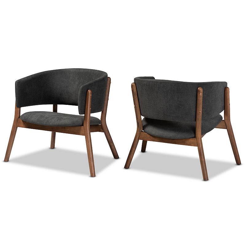 Baxton Studio Baron Chairs 2-piece Set, Grey