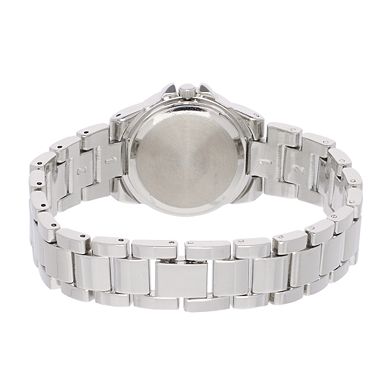 Folio Women's Silver Tone Glitz Watch & Stackable Bangle Bracelet Set
