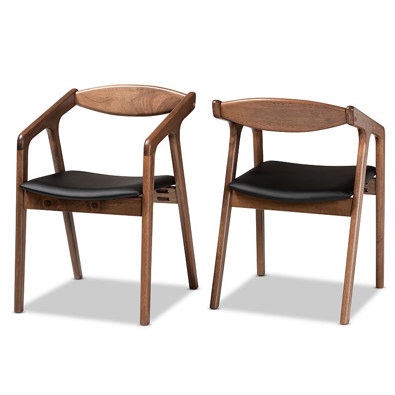 Baxton Studio Harland Dining Chairs 2-piece Set, Black