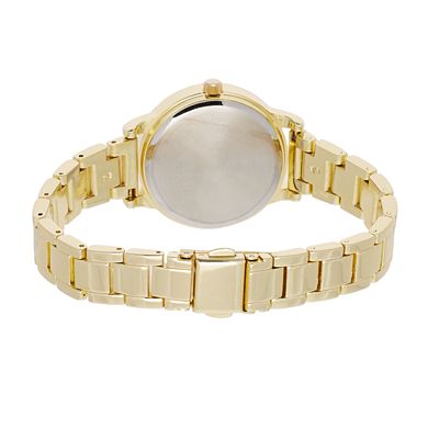 Folio Women's Gold Tone Glitz Watch & Stackable Bracelet Set