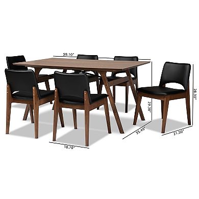 Baxton Studio Afton Dining Table & Chair 7-piece Set