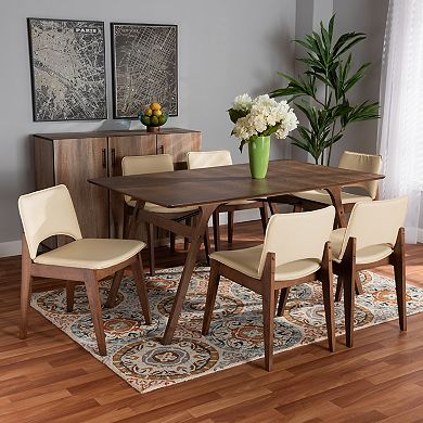 Baxton Studio Afton Dining Table & Chair 7-piece Set