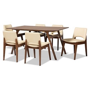 Baxton Studio Afton Dining Table & Chair 7 pc Set