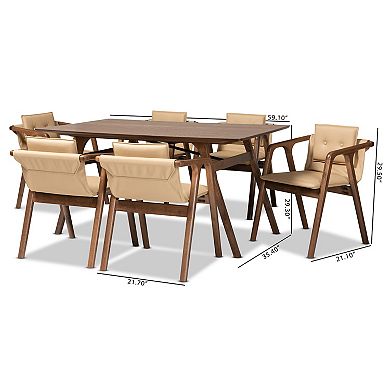 Baxton Studio Marcena Dining 7-piece Set