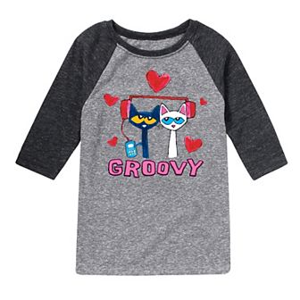 Boys 8-20 Pete The Cat Groovy Love Raglan Tee