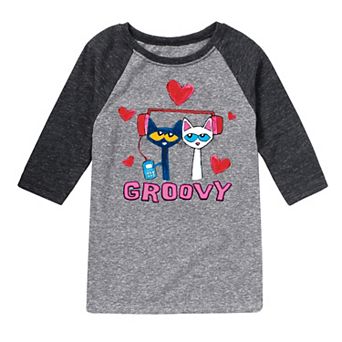Boys 8-20 Pete The Cat Groovy Love Raglan Tee