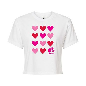 Juniors' Barbie® Hearts Cropped Graphic Tee
