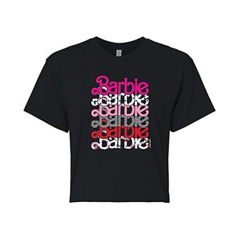 Juniors' Barbie® Logo Stacked Cropped Graphic Tee