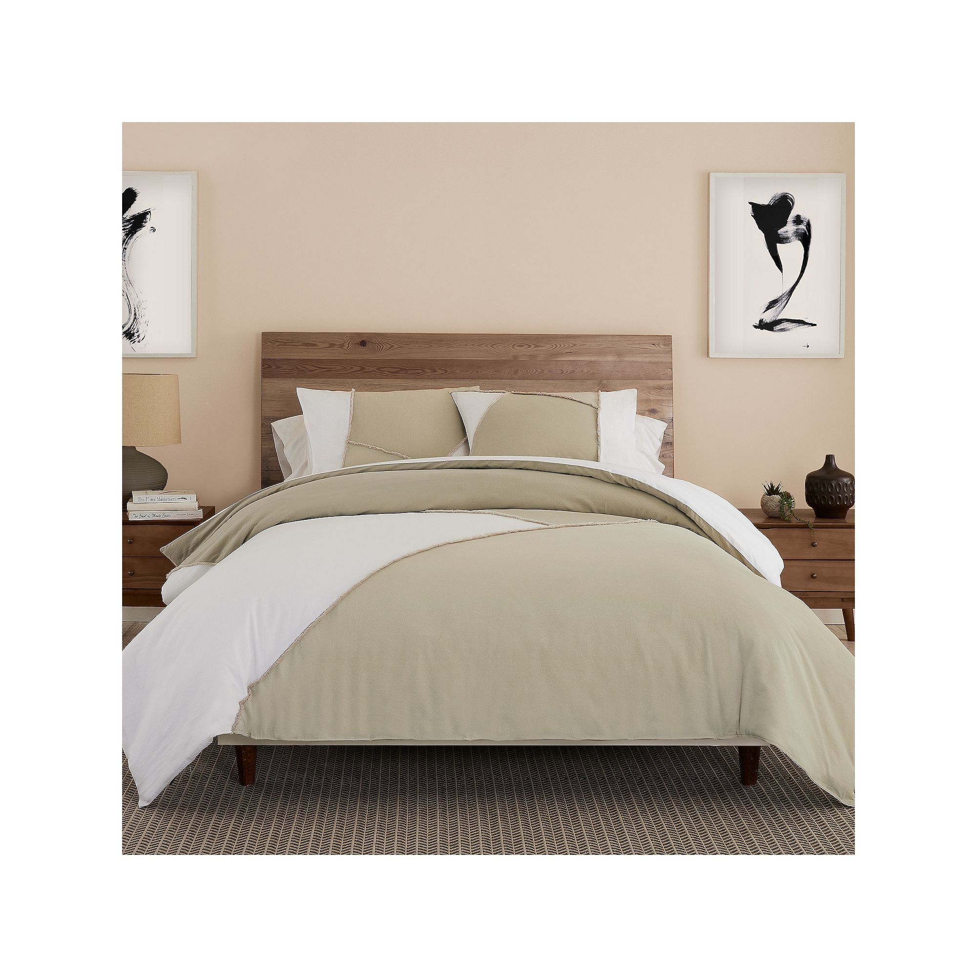 Laurel & Mayfair Vince King Duvet Cover Set with Shams, Gray