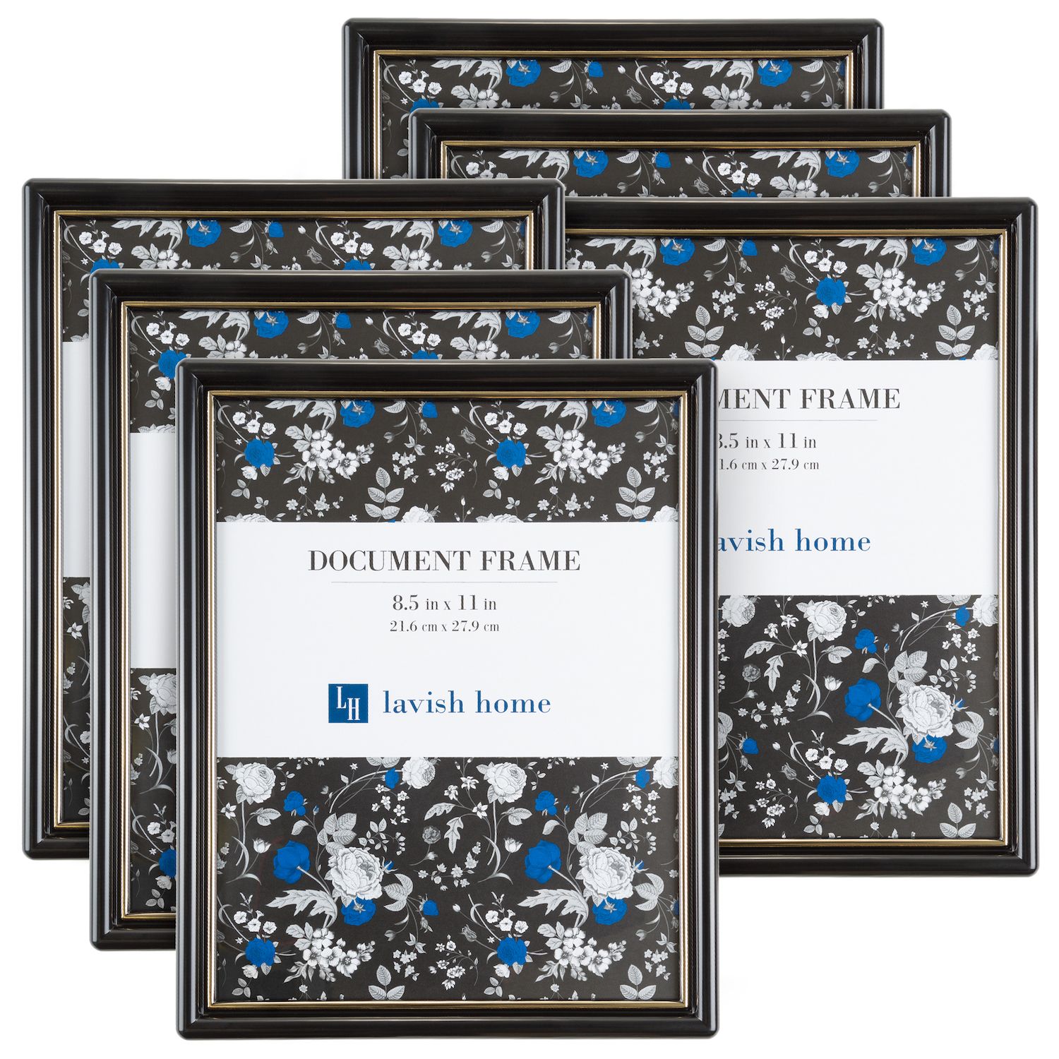 Lavish Home 12-Opening 4 in. x 6 in. Black Picture Frame Collage