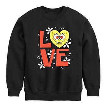 Boys 8-20 SpongeBob Love Heart Fleece Sweatshirt