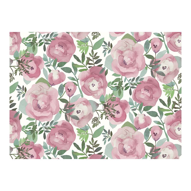 Brewster Home Fashions Blooming Floral Mural Wallpaper, Pink