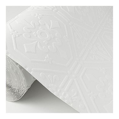 Brewster Home Fashions Brooklyn Faux Tin Paintable Wallpaper