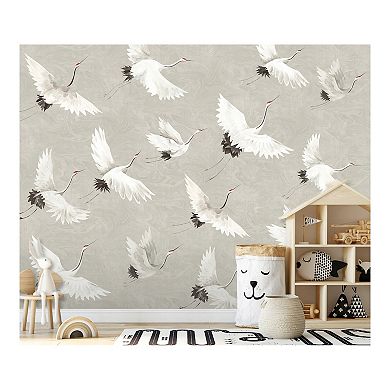 Brewster Home Fashions Crane You Later Mural Wallpaper