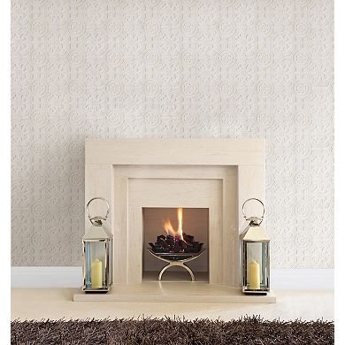 Brewster Home Fashions Egon White Paintable Textured Vinyl Wallpaper