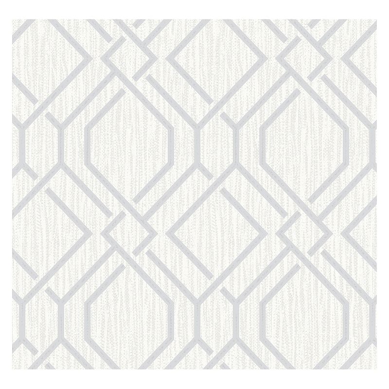 20552445 Brewster Home Fashions Trellis Wallpaper, White sku 20552445