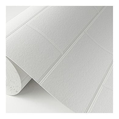 Brewster Home Fashions Faux Subway Tile Pre-Pasted Wallpaper