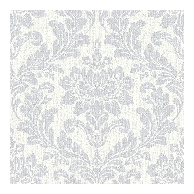 Brewster Home Fashions Galois Damask Wallpaper, Grey