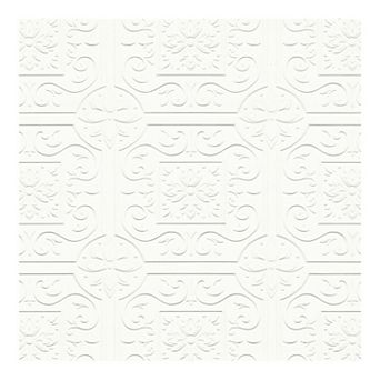 Brewster Home Fashions Faux Tin Ceiling Scroll Pre-Pasted Wallpaper