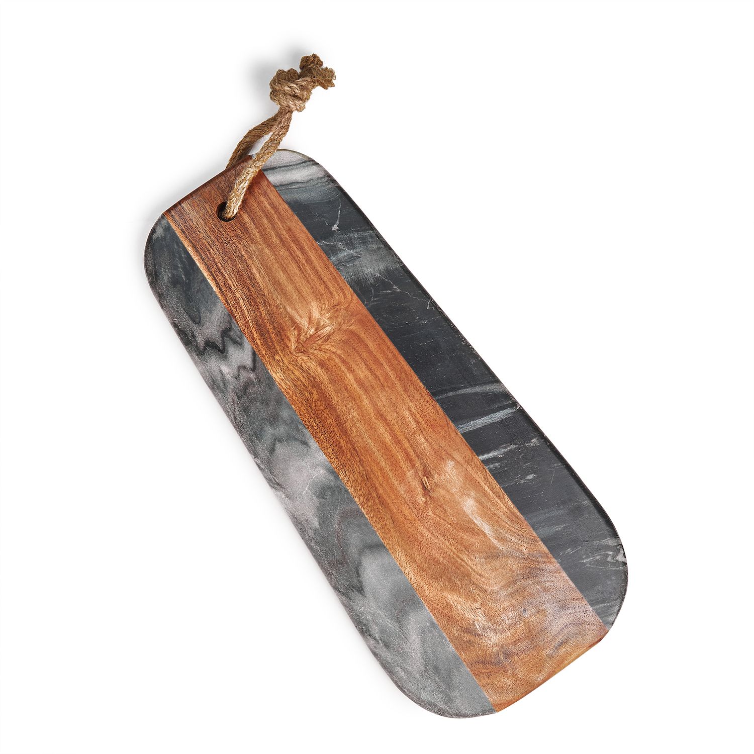 GAURI KOHLI Moonlight Marble Serving Board with Knives