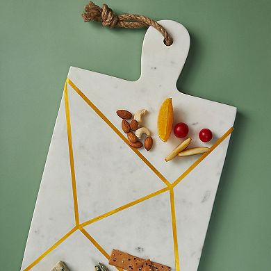 GAURI KOHLI Badajoz Marble & Gold Cheese Board - Large
