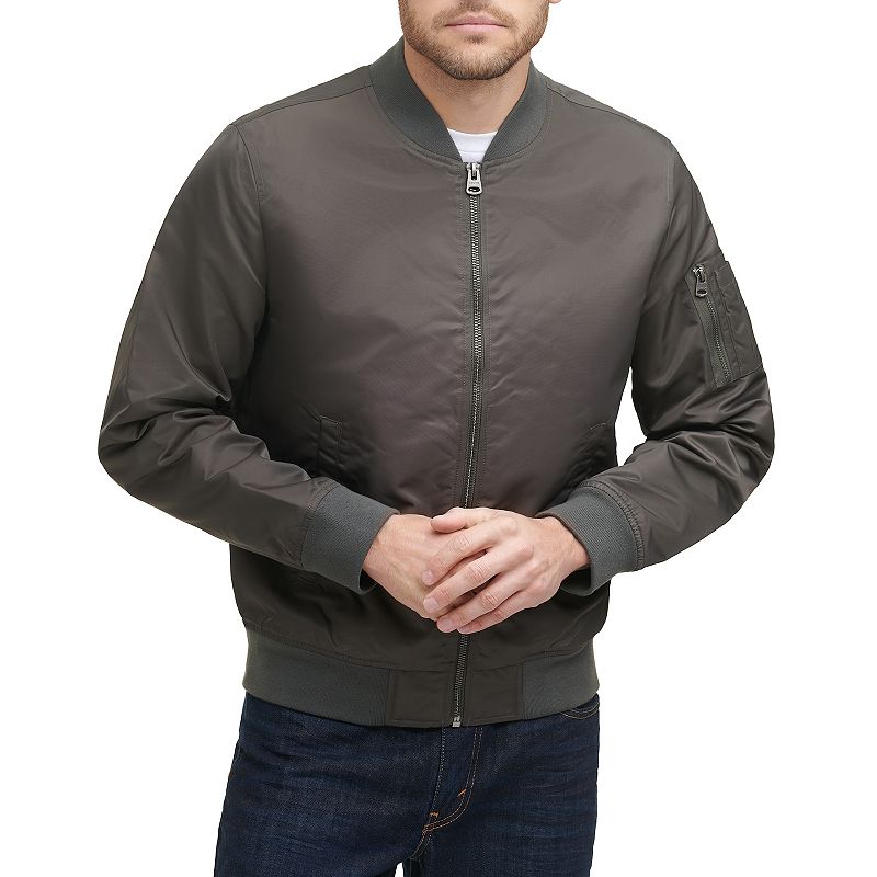 Men's R and O Open-Bottom Leather Bomber Jacket