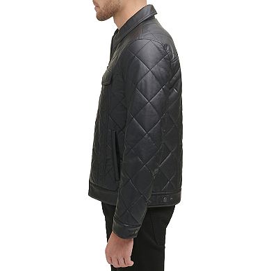 Men's Levi's® Faux-Leather Diamond Quilted Trucker Jacket