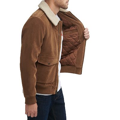 Faux suede aviator jacket mens sale